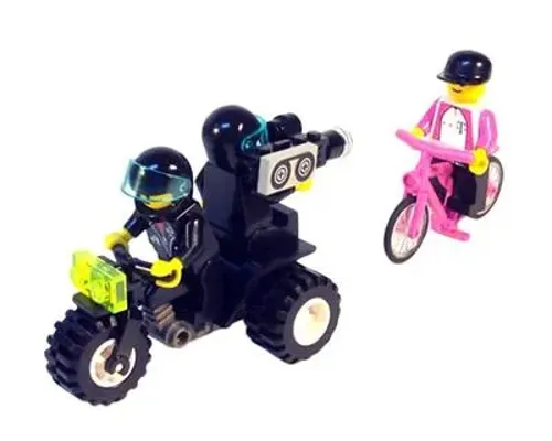 Telekom Race Cyclist and Television Motorbike Image