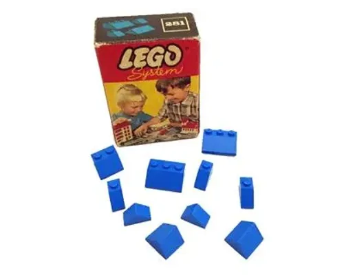 1 x 2 and 3 x 2 Sloping Bricks, Blue Image