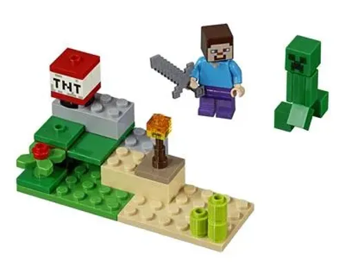 Minecraft Steve and Creeper Set Image