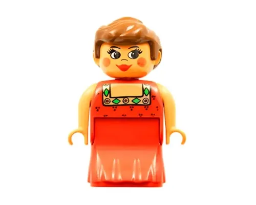 Duplo Figure, Female Lady, Red Dress, Blush, Ponytail Image