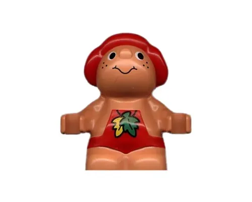 Duplo Figure Little Forest Friends, Male, Red Outfit with Leaves (Baby Jelly Strawberry) Image