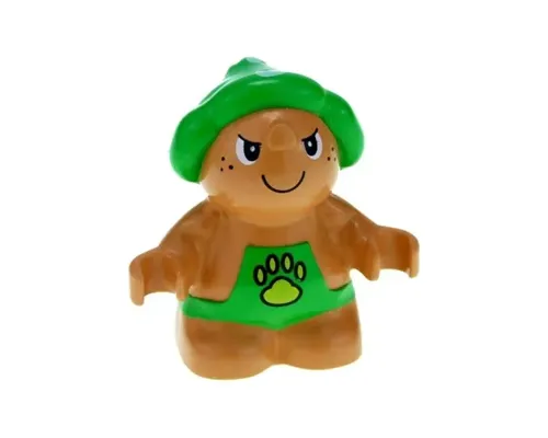 Duplo Figure Little Forest Friends, Male, Green Outfit with Yellow Paw (Trouble Toadstool) Image