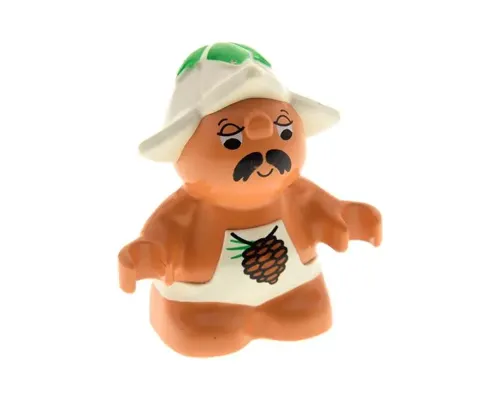 Duplo Figure Little Forest Friends, Male, White Outfit with Pine Cone (Sleepyhead Meadowsweet) Image