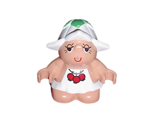 Duplo Figure Little Forest Friends, Female, White Dress with Three Red Berries (Dreamer Meadowsweet) Image