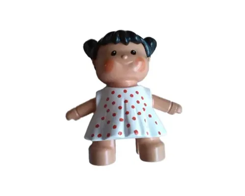 Duplo Figure Doll, Marie's Baby, White Dress with Red Dots Image