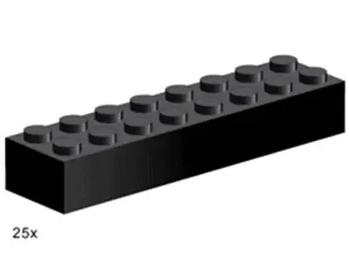 2x8 Black Bricks Image