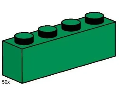 1x4 Dark Green Bricks Image