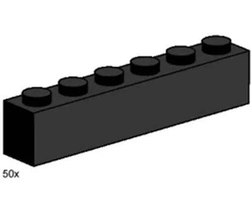 1x6 Black Bricks Image