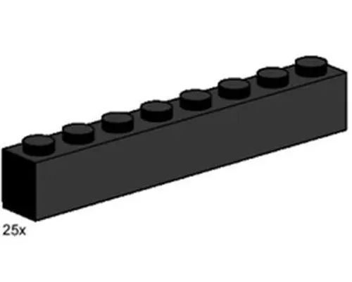 1x8 Black Bricks Image