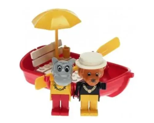 Rowboat with Lionel Lion and Hannah Hippopotamus Image