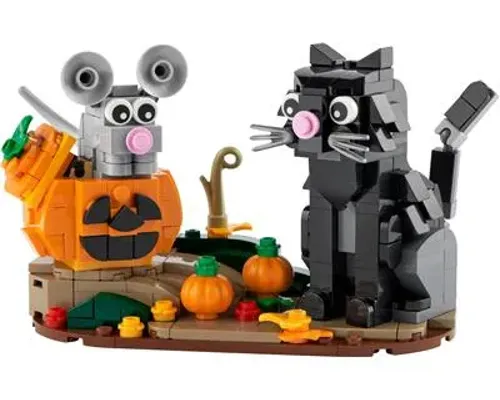 Halloween Cat and Mouse Image