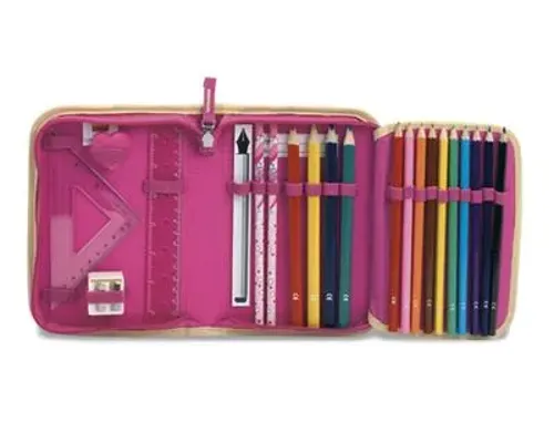 CLIKITS Heart Pencil Case with Pencils Image