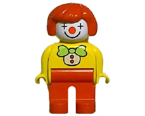 Duplo Figure, Female Clown, Red Legs, Red Hair Image