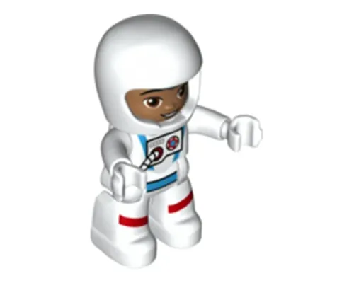 Duplo Figure Lego Ville, Astronaut Male, White Spacesuit and Helmet (6343339) Image