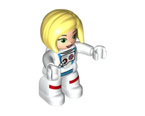 Duplo Figure Lego Ville, Astronaut Female, White Spacesuit (6343365) Image