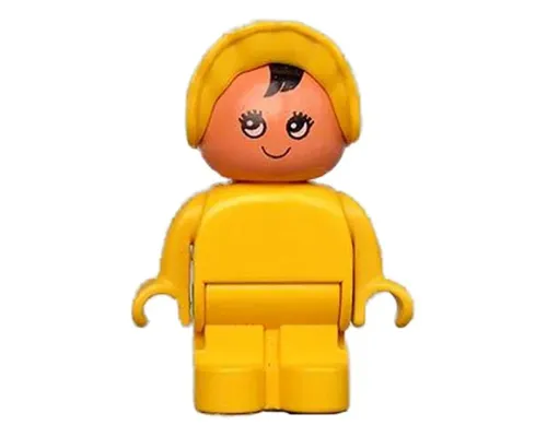 Duplo Figure, Child Type 1 Baby, Yellow Legs, Yellow Body, Yellow Bonnet Image