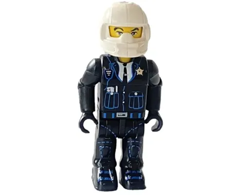 Police - Black Legs, Black Jacket, White Helmet, Yellow Head Image