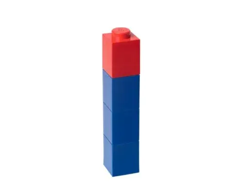 Square Drinking Bottle – Blue with Red Lid Image