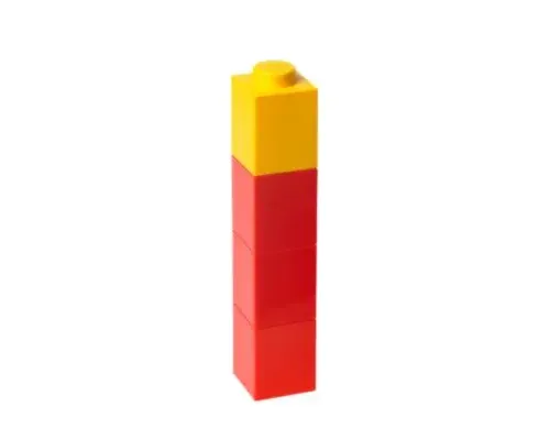 Square Drinking Bottle – Red with Yellow Lid Image