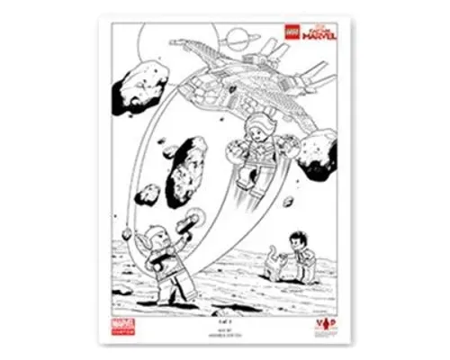 Captain Marvel Black & White Art Print Image