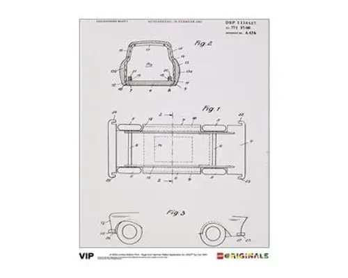 Limited Edition Print – Page from German Patent Application for LEGO Toy Car, 1963 Image