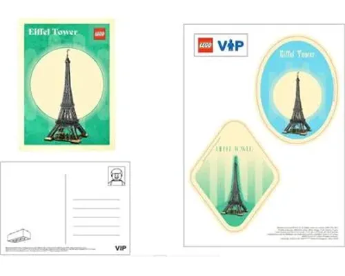 Eiffel tower Postcard and Sticker Set Image