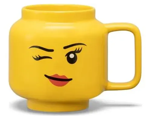 Large Winking Girl Ceramic Mug Image