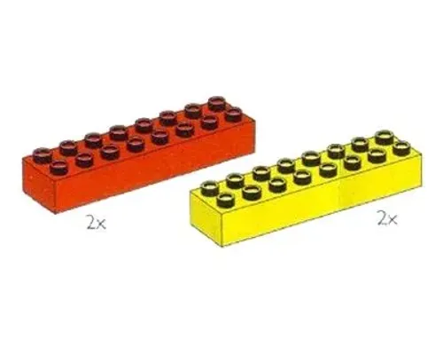 Duplo Long Beams 2 x 8 Red and Yellow Image