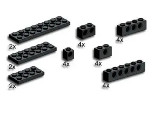 Technic Beams and Plates with Holes, Black Image