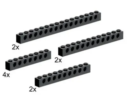 10 Large Technic Beams Black Image