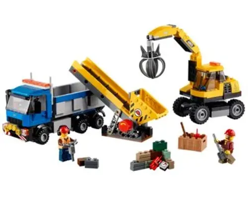 Excavator and Truck Image