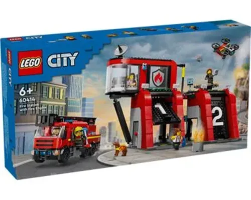 Fire Station with Fire Truck Image