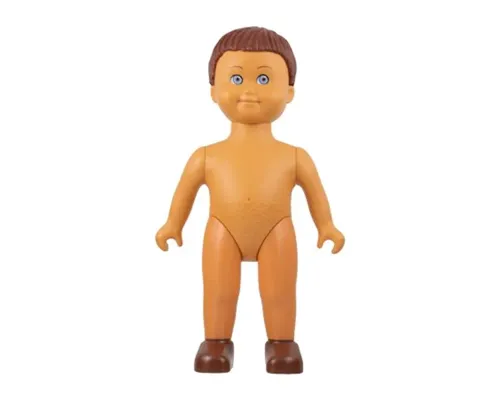 Duplo Figure Doll, Large, without Clothes, Reddish Brown Male Hair, Nougat Body Image