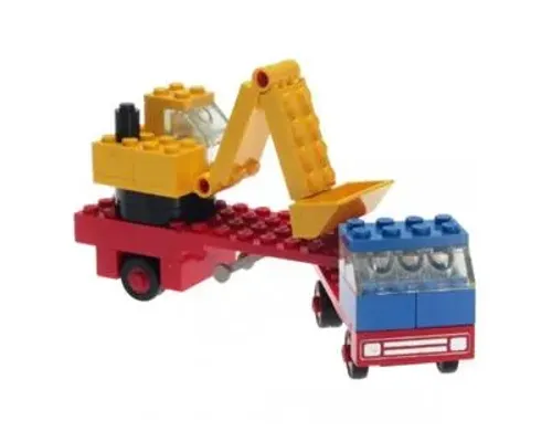 Low loader with excavator Image