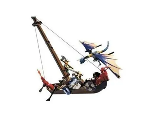 Viking Boat against the Wyvern Dragon Image