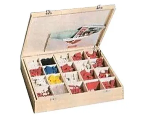 Wooden Storage Box Large (Double Latch) with Contents, with Lattice Image