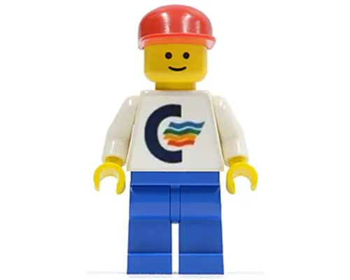 Color Line - White Torso (Sticker) with White Arms, Blue Legs, Red Cap Image