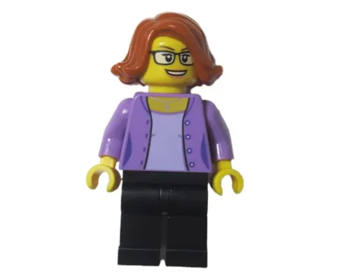 LEGOLAND Park Female with Dark Orange Short Hair, Medium Lavender Shirt, Black Legs Image