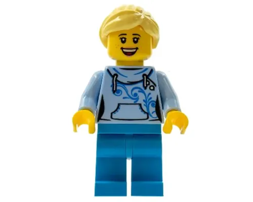 LEGOLAND Park Female with Bright Light Yellow Ponytail, Bright Light Blue Hoodie, Dark Azure Legs Image