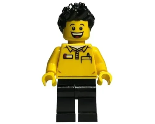 LEGO Store Employee, Black Legs and Spiked Hair Image