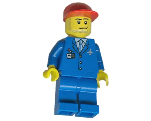 Airport - Blue 3 Button Jacket & Tie, Red Cap, Blue Legs, Orange Vest Image