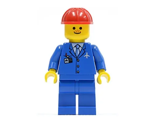 Airport - Blue 3 Button Jacket & Tie, Red Construction Helmet, Freckles Image