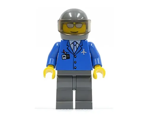 Airport - Blue 3 Button Jacket & Tie, Chopper Pilot Image