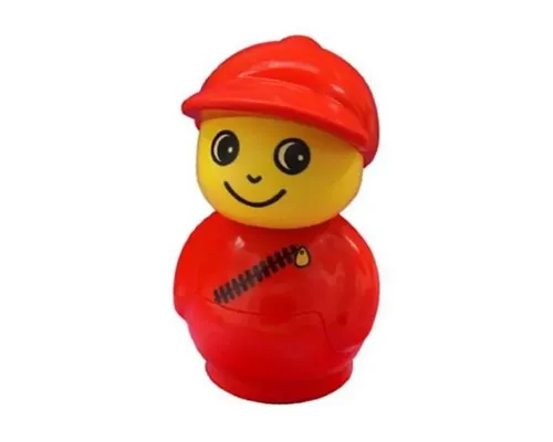 Primo Figure Boy with Red Base, Red Top with Diagonal Zipper, Red Cap Image