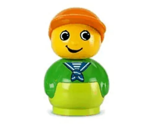 Primo Figure Boy with Lime Base, Green Top, Orange Hat (4250400) Image