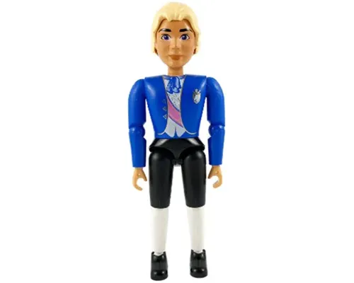 Belville Male - White Shirt Blue Jacket with Purple Sash and Blue Bow, Black Breeches Image