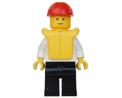 Boat Worker - Torso with Anchor, Black Legs, Red Construction Helmet, Life Jacket Image