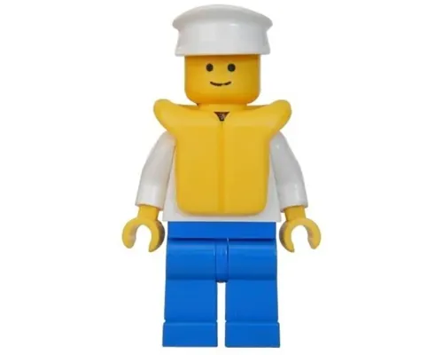 Boat Worker - Torso with Anchor, Blue Legs, White Construction Helmet, Life Jacket Image