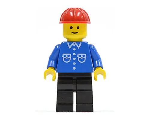 Shirt with 6 Buttons - Blue, Black Legs, Red Construction Helmet Image