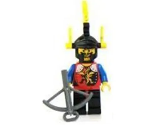 Dragon Knights - Knight 2, Black Legs with Red Hips, Black Dragon Helmet, Yellow Plumes, Black Plastic Cape Image